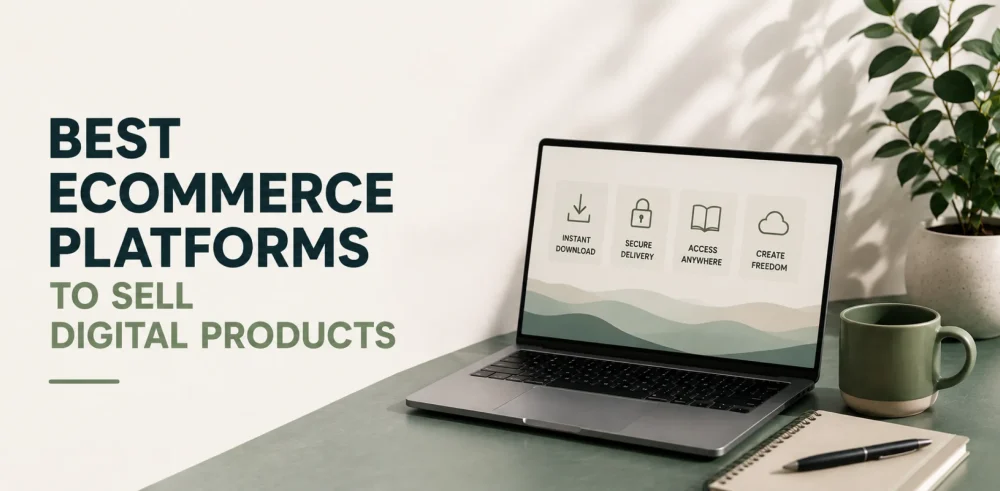 Featured image for an article about the best ecommerce platforms to sell digital products