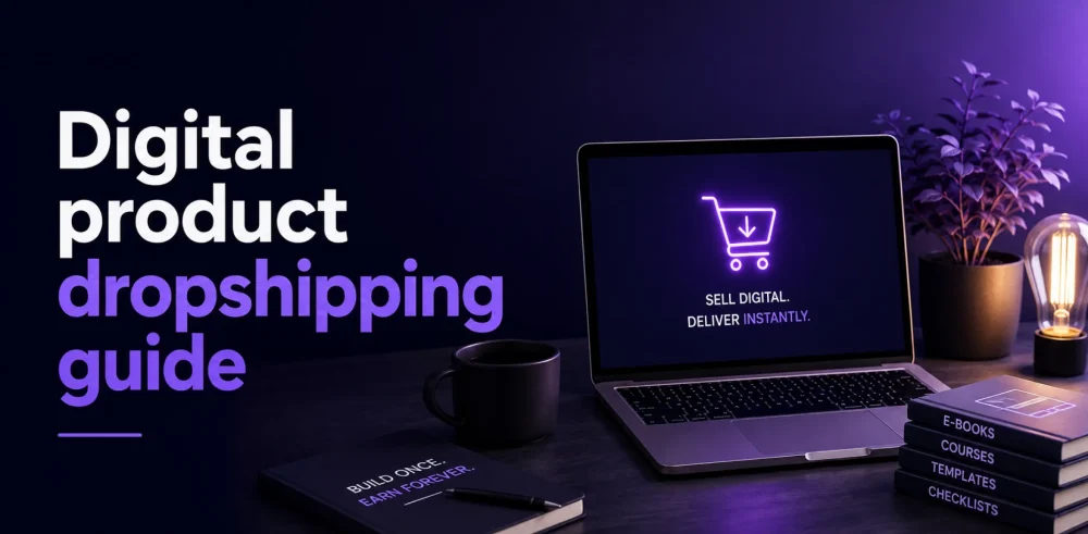 Featured image for a digital product dropshipping guide
